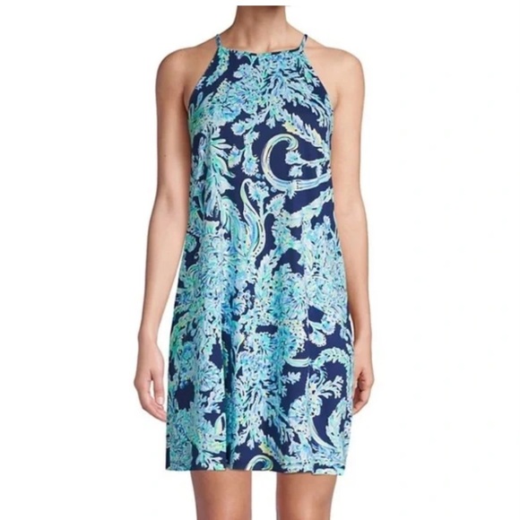 Lilly Pulitzer Dresses & Skirts - Lilly Pulitzer Blue and Green Small Halter Sundress